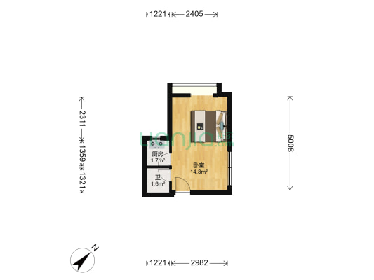 金盛大厦 1室0厅1卫 33平方
