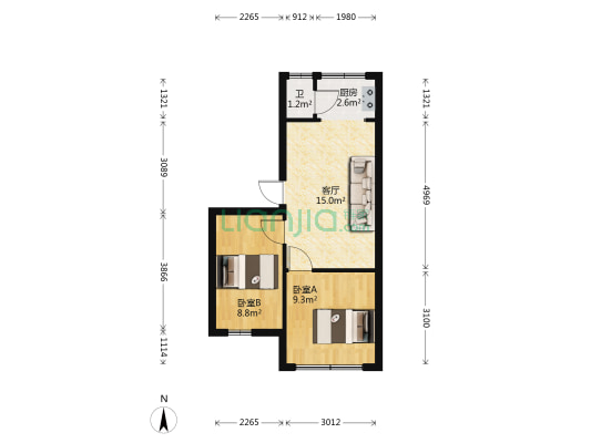 松坡路 2室1厅1卫 43平方