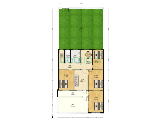 市委党校家属院 4室2厅1卫 97平方
