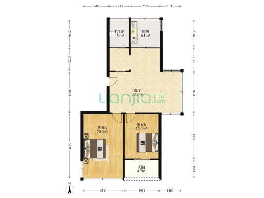 集贤庄苑小区 2室1厅1卫 90平方