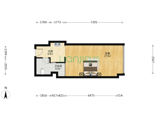 嘉正国际 1室0厅1卫 63平方