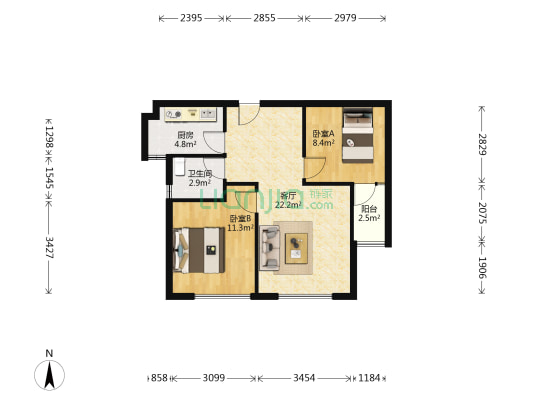 湖上瑞湖名苑 2室1厅1卫 72平方