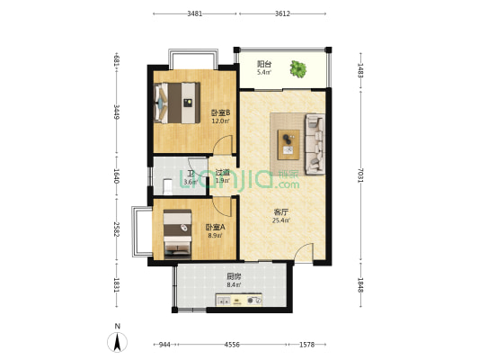 金立园丁小区 2室1厅1卫 82平方