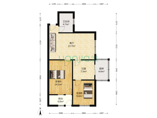 鑫鑫小区 2室1厅1卫 79平方