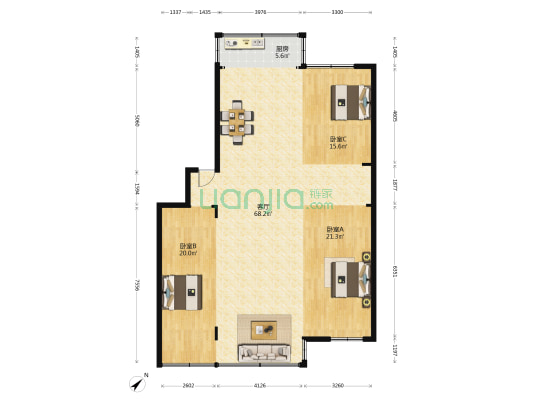 撷英卉苑 3室1厅0卫 147平方