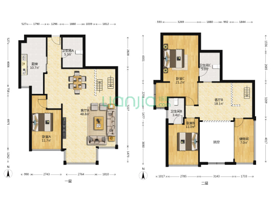 金色家园紫竹园 3室2厅3卫 179平方