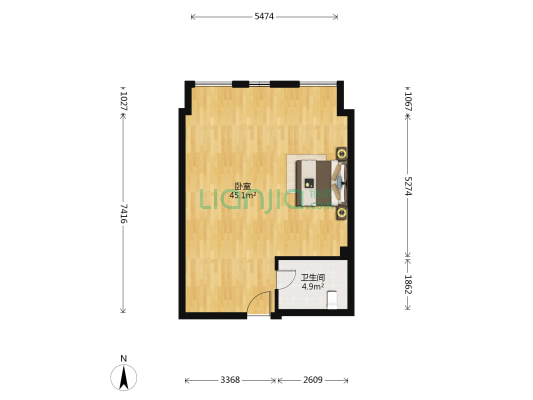 玲珑汇 1室0厅1卫 56平方