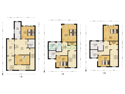 绿地云峰名邸(别墅) 6室1厅5卫 333平方