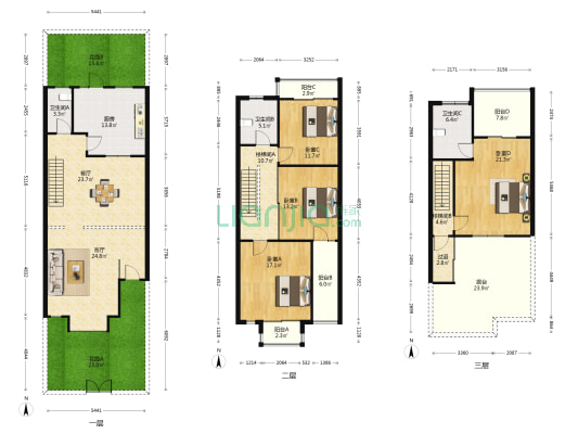 华侨新村紫薇苑 4室2厅3卫 184平方