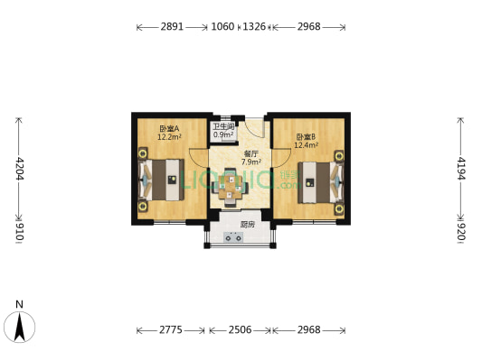 37中合谊街 2室1厅1卫 49平方