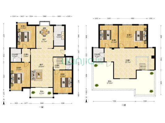 桐星家园 5室2厅3卫 208平方