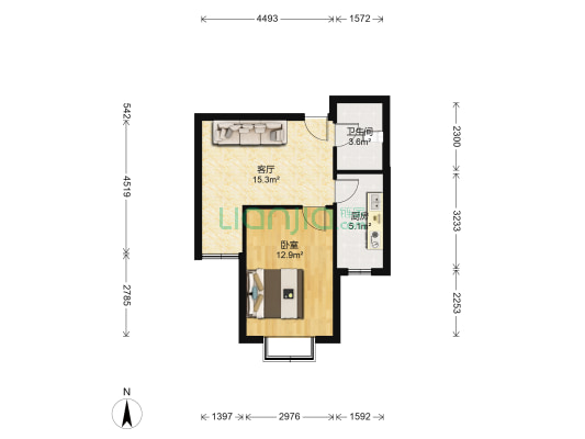 紫江馨苑A区 1室1厅1卫 51平方