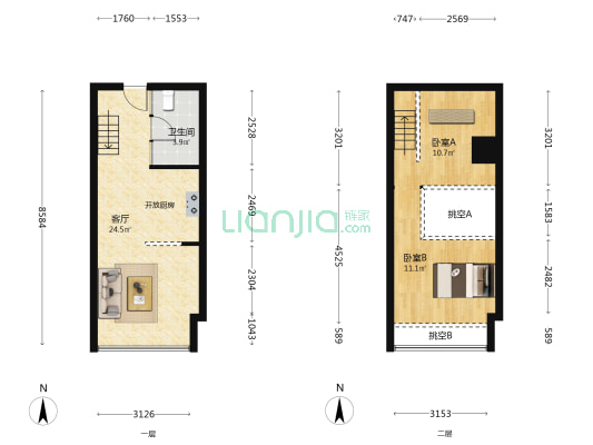 中顺新澜悦 2室1厅1卫 46平方