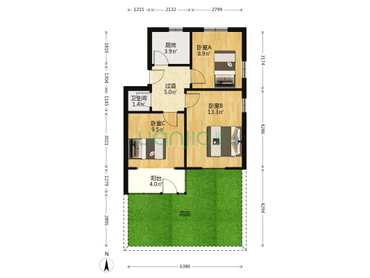 新安路13号 3室0厅1卫 60平方