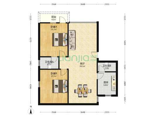 新街二十九号 2室1厅2卫 92平方