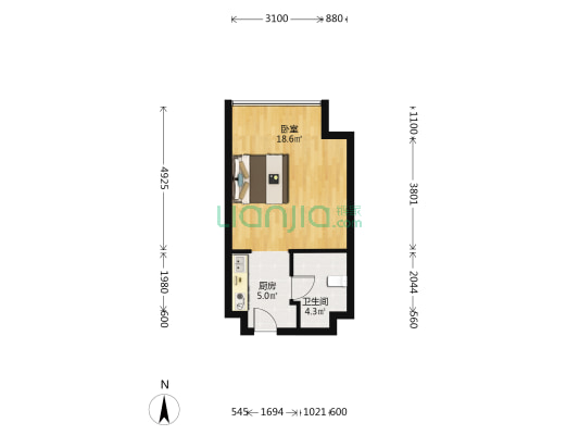 西溪曼哈顿 1室0厅1卫 43平方