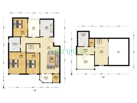 第六田园优仕家园 3室1厅2卫 117平方