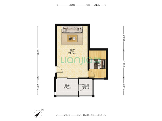 惠东金河湾花园一期 1室1厅1卫 45平方