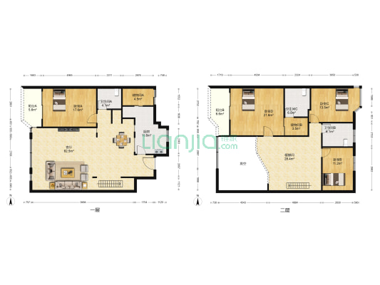 新东福花园 4室1厅3卫 260平方