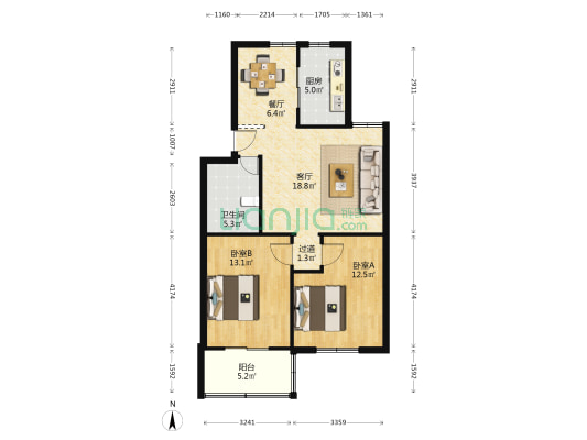 石碶街道雅渡村教师楼 2室2厅1卫 80平方