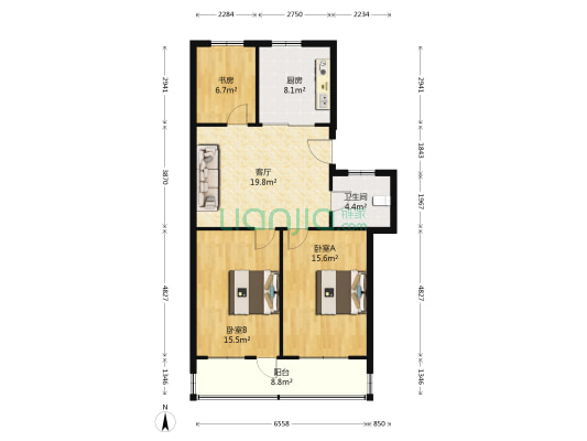 新旺路 3室1厅1卫 87平方