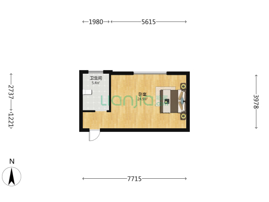上源时代 1室0厅1卫 47平方