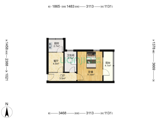 集贤小区 1室1厅1卫 36平方