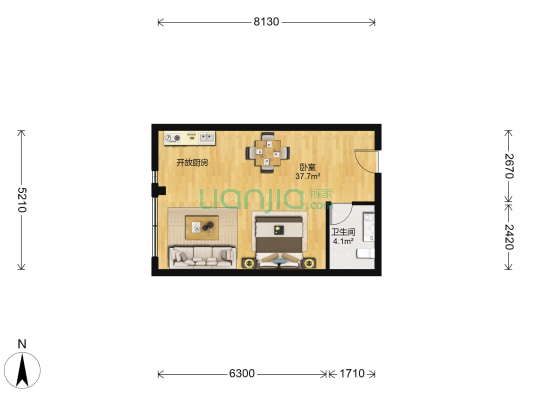 永达逸家 1室0厅1卫 57平方