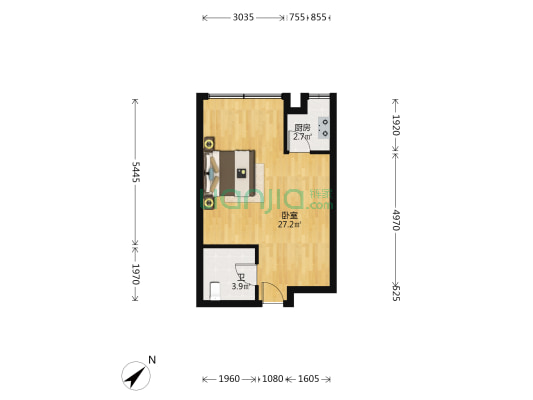 维达北苑 1室0厅1卫 51平方