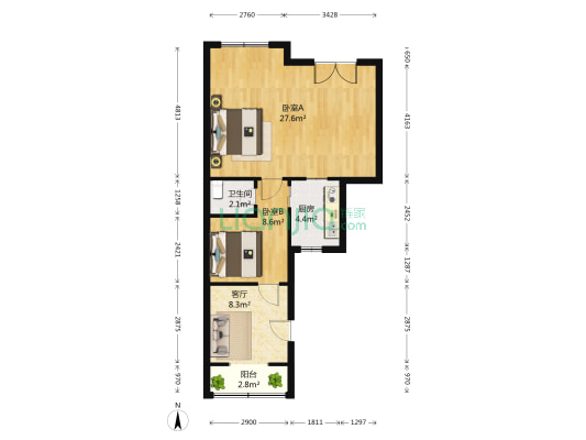 云南路散盘 2室1厅1卫 63平方