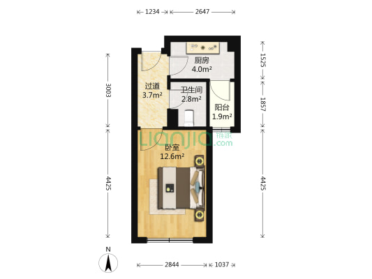 普润家园 1室0厅1卫 38平方