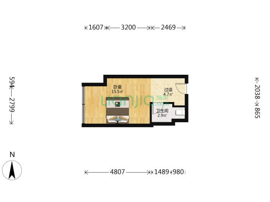 世茂天悦 1室0厅1卫 38平方