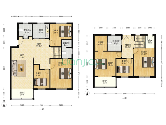 康佳苑 6室2厅3卫 179平方