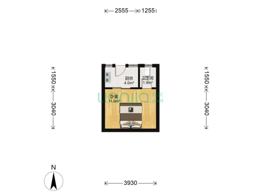 中华路 1室0厅1卫 38平方