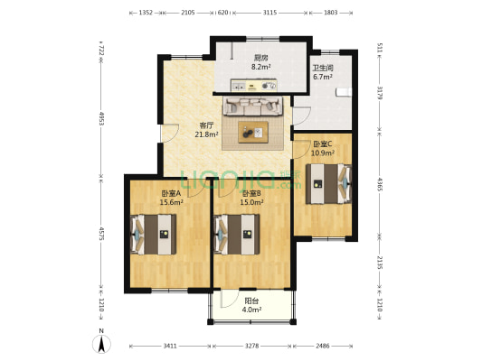东吴新村 3室1厅1卫 99平方