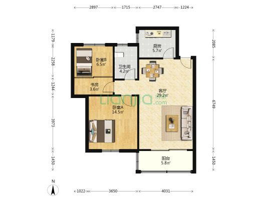 元邦苑 3室1厅1卫 81平方