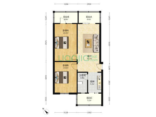 东打铜街 2室1厅1卫 75平方