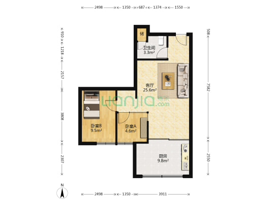 锦文阁大厦 2室1厅1卫 71平方
