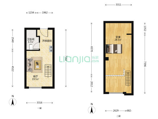 天韵商业广场 1室1厅1卫 40平方