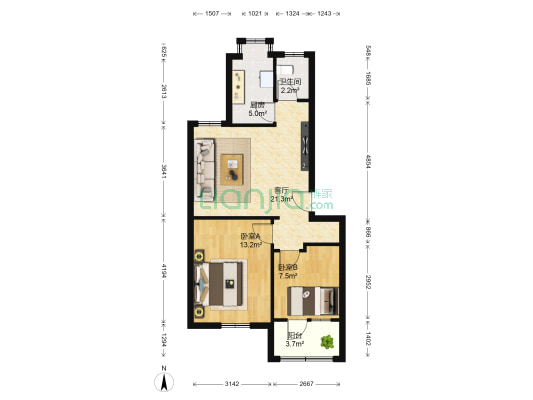 勇士新苑 2室1厅1卫 63平方