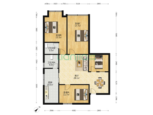黄荆街 4室1厅2卫 116平方