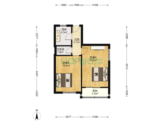 商城支路 2室0厅1卫 57平方