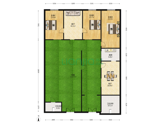 大吴楼五巷 3室2厅2卫 186平方