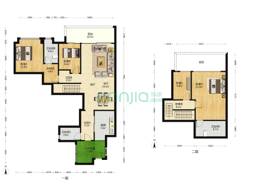 保利和光晨樾 4室1厅3卫 136平方