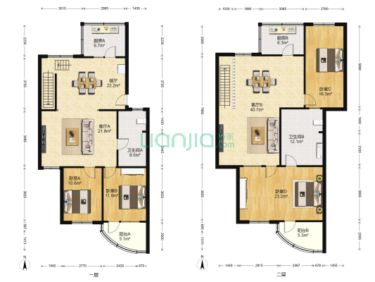 憩园新区 4室3厅2卫 233平方