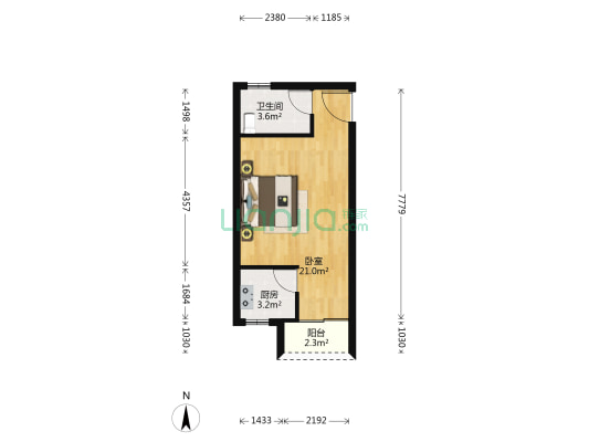 博展财府 1室0厅1卫 42平方