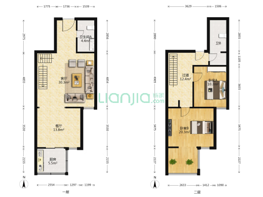 仁和嘉园 2室2厅2卫 143平方
