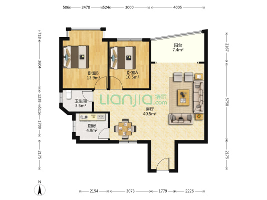 奔康苑 2室1厅1卫 99平方