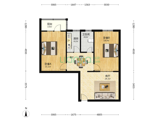 西固中街261号 2室1厅1卫 75平方