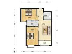 翡翠滨江 南向 大两居 精装修 带家具家电-涿州翡翠滨江户型图